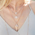 a modern, textural alternative to our 14.5mm Carrie diamond mosaic pendant necklace<br>here, in a closeup of shop the look > al fresco <span class='visuallyhidden'>Call, text 323-404-2959 for shopping assistance.</span>